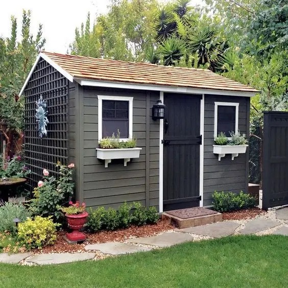 Backyard garden shed