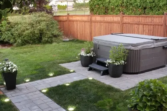 Backyard hot tub